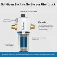 Aquintos Rückspülfilter mit Druckminderer und Manometer RDX 1 - 10 bar 1"Zoll - DN25 Hauswasserfilter Hauswasserstation