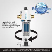 Aquintos Rückspülfilter mit Druckminderer und Manometer RDX 1 - 10 bar 1"Zoll - DN25 Hauswasserfilter Hauswasserstation