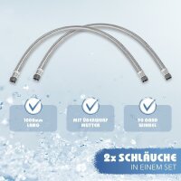 1 Zoll/DN25 Anschlussset 9 für Wasserenthärtungsanlagen Anschluss-Armartur Bypassventil 2 x HDPE Edelstahl-Flexschlauch 200cm 1 Zoll + Titrierlösung
