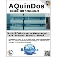 AQuinDos Control RO Antiscalant 20 Liter für RO Umkehrosmose-Anlagen Reiniger RO Membranen mit Zulassung nach Trinkwasser-Verordnung - Zolltarifnummer 29319000