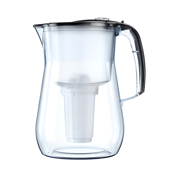Tischwasserfilter AQUAPHOR Provence schwarz + A5 Aqualen Mg Magnesium Kartusche -Trinkwasserfilter mit 4,2 Liter Fassungsvermögen