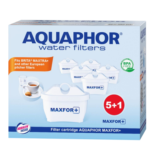 AQUAPHOR MAXPHOR+ Wasserfilter-Kartusche Filterkartusche 5+1 Pack für AQUAPHOR Time, Armethyst, Jasper, Onyx, Compact