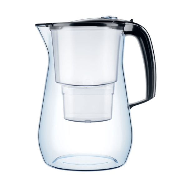 Tischwasserfilter AQUAPHOR ONYX 4,2 L in schwarz Trinkwasserfilter mit MAXPHOR+ Wasserfilter-Kartusche