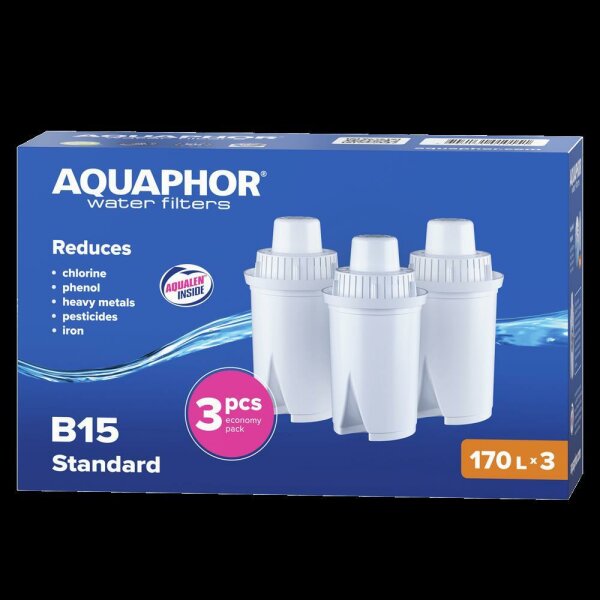 AQUAPHOR CLASSIC B15 Filterkartusche Wasserfilter-Kartusche für Tischwasserfilter 3 Stück