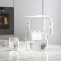 Tischwasserfilter AQUAPHOR ONYX Trinkwasserfilter weiß mit 3 x MAXFOR+ Wasserfilter-Kartusche