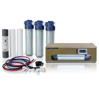 Umkehrosmoseanlage OsmoControl APRO-100-SST für 100L/h im Edelstahlkoffer ohne Verschneidung inkl. 10 Zoll TRIO Vorfiltersystem