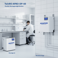 Zweistufige Umkehrosmoseanlage OsmoControl TwinRO-DP-60 | 60 l/h | Maximale Entmineralisierung für Labor & Industrie | Double-Pass-System
