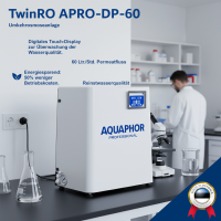 Zweistufige Umkehrosmoseanlage OsmoControl TwinRO-DP-60 | 60 l/h | Maximale Entmineralisierung für Labor & Industrie | Double-Pass-System